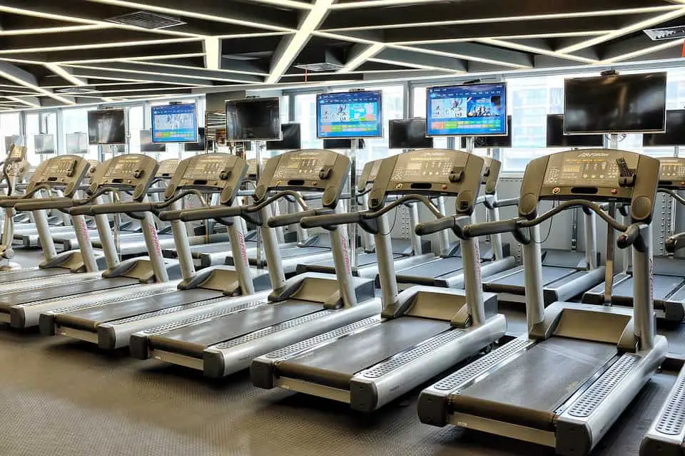 treadmills in a gym